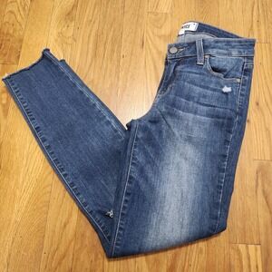 Paige Women's Verdugo Distressed‎ Ankle Jeans Mid Rise Medium Wash Size 26